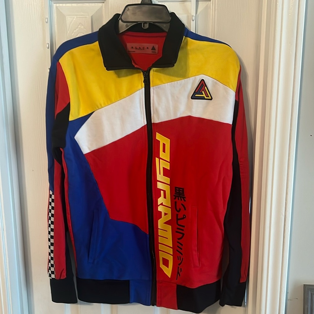 Black Pyramid EUC Cotton Jacket Red/Yellow/Blue/Black/White Mens Sz Medium